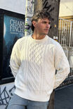 Cable Knit Crew, NEUTRAL - alternate image 1