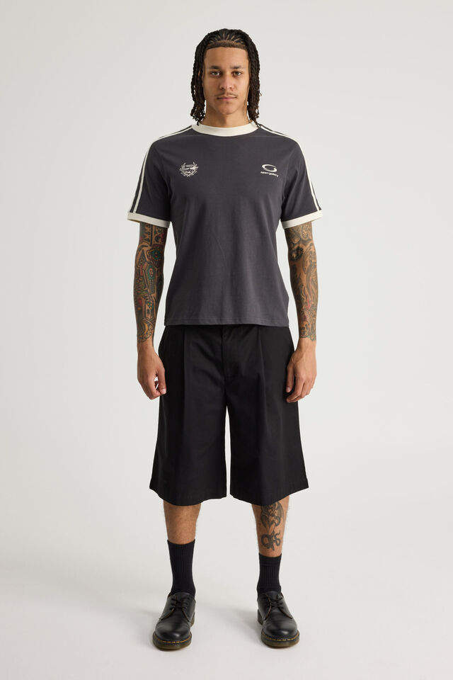 Open Gallery Slim Fit Ringer Tee, OG SLATE/BRAND LOGO
