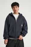 Open Gallery Zip Thru Hoodie, OG NAVY PINSTRIPE/GALLERY - example image 1