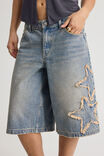 Mega Baggy Jort, PINK STATIC_STAR - alternate image 4