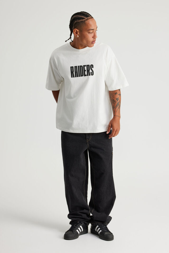 Box Fit Nfl Tshirt, LCN NFL CLOUD/RAIDERS TEXT