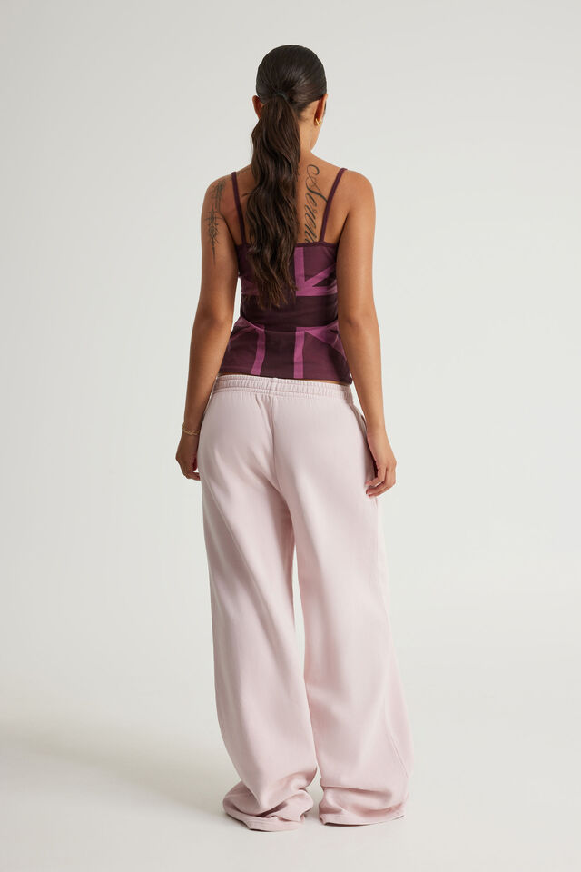 Classic Wide Leg Trackpant, WASHED PINK DUST