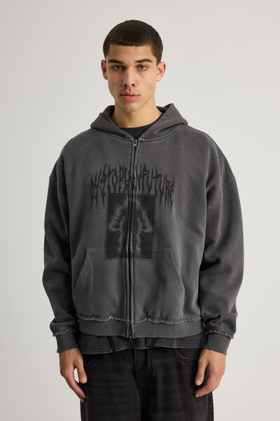 Notion Zip Thru Hoodie, NTN WASHED SLATE/EMBODY