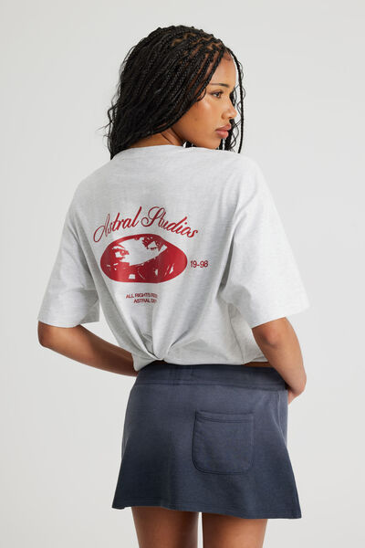 Oversized Graphic Tee, SILVER MARLE/ASTRAL STUDIOS