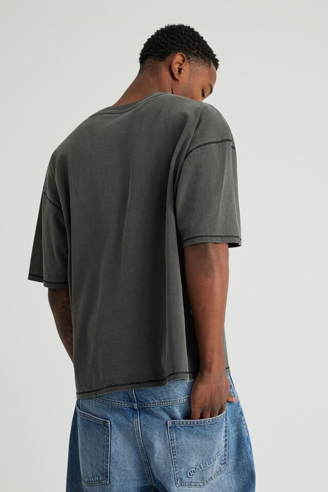 Notion Vintage Graphic Tshirt, NTN WASHED BLACK/LOGO PANELLING