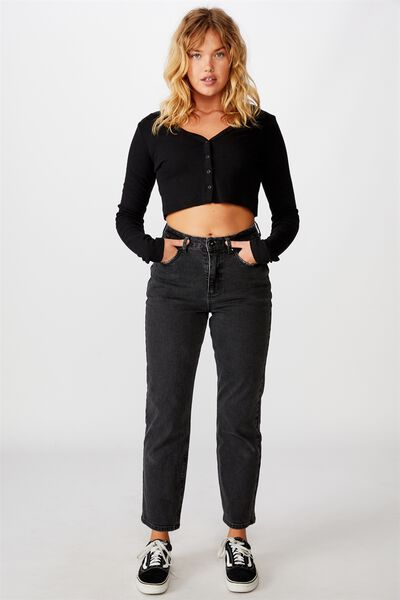Straight Leg Jean, THRIFT BLACK
