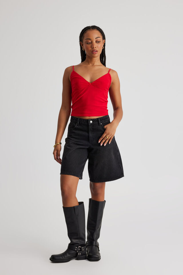 Sophia Mesh Cami, POST BOX RED