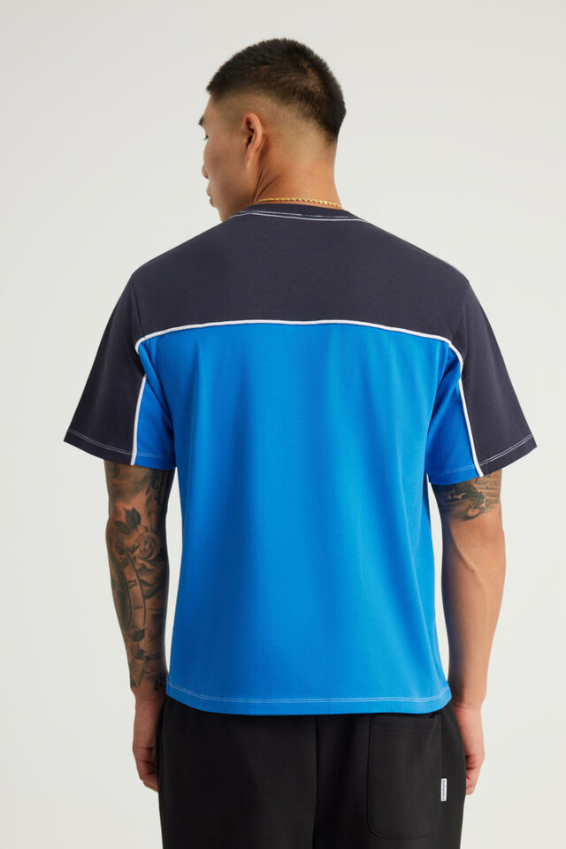 Half Half Panelled Tee, HH STRONG BLUE/ESCALADE