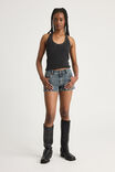 Scoop Neck Halter Top, WASHED BLACK - alternate image 2