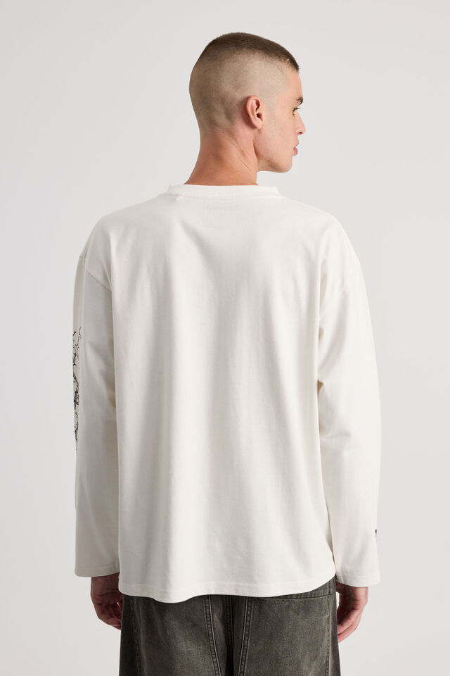 Notion Long Sleeve Box Fit Tshirt, NTN VINTAGE WHITE/ALTERNATE BEINGS