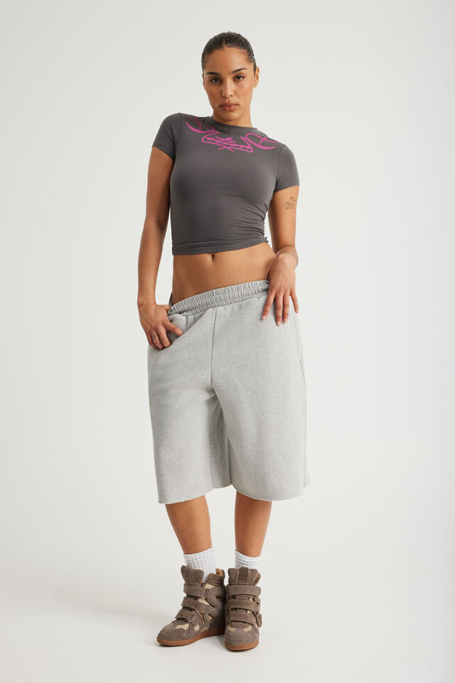 Authentics Baggy Track Short, GREY MARLE