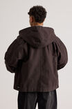 Half Half Hooded Coach Jacket, WASHED BLACK - alternate image 3