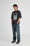 Oversized Music Merch T Shirt, LCN MT WASHED BLACK/BIGGIE KING - alternate image 2