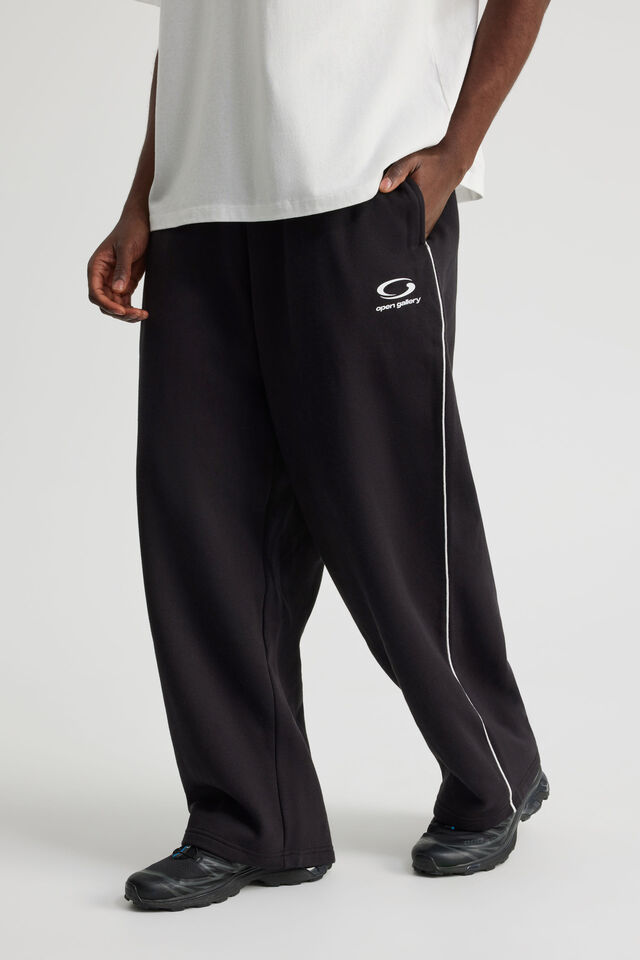 Open Gallery Baggy Track Pant, OG BLACK/WHITE PIPING