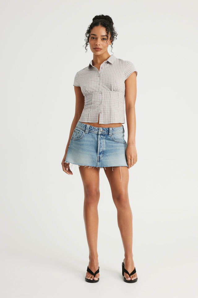 Ari Slouchy Mini Skirt, BUBBLEGUM ICE