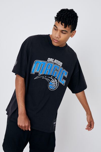 Oversized Nba T Shirt, LCN NBA WASHED BLACK/MAGIC LOGO