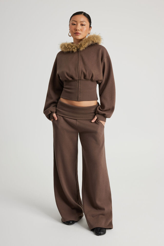 Wide Waistband Trackpant, MUD