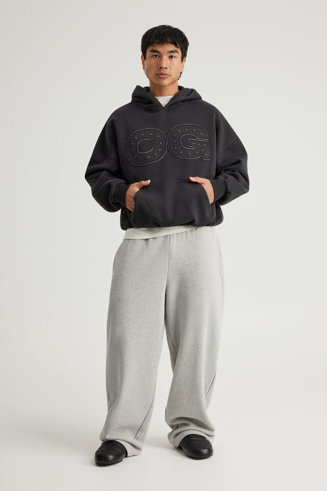 Open Gallery Hoodie, OG WASHED BLACK/STUDS