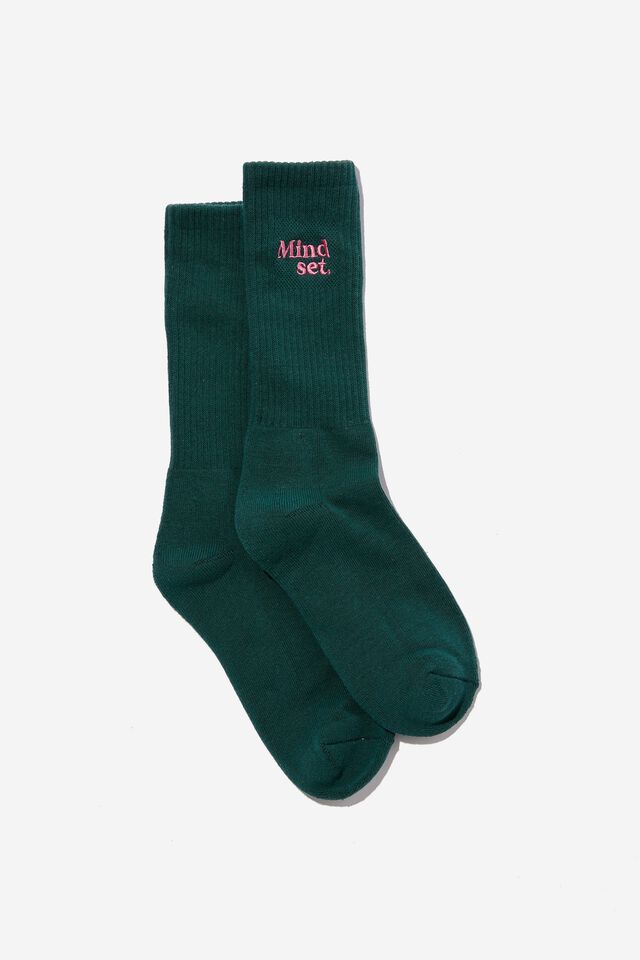 Retro Ribbed Socks, WASHED DARK TEAL/MINDSET