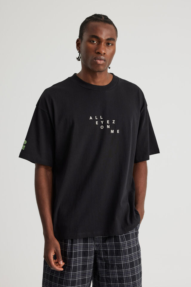 Archive Music Merch T Shirt, LCN BRA BLACK/TUPAC STEPPED