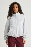 Open Gallery Funnel Neck  Zip Through, OG SILVER MARLE/GALLERY SPORT - alternate image 1