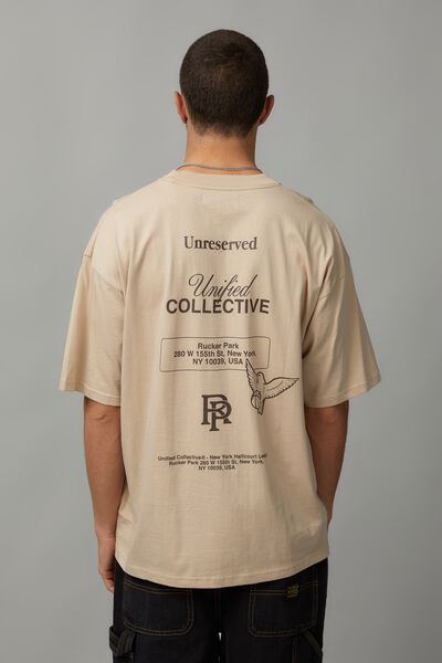 Box Fit Unified Tshirt, BEIGE/NYC GRANDSTAND