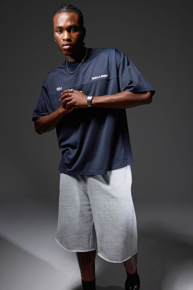 Baggy Track Short, GREY MARLE