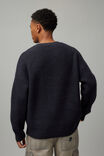 Boxy Textured Crew Knit, NAVY/NEP TEXTURE - alternate image 3