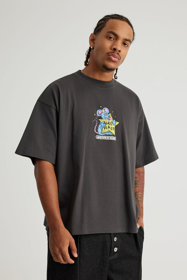 Half Half Heavyweight Box Fit Graphic Tshirt, HH SLATE/MYSTIC MOUSE