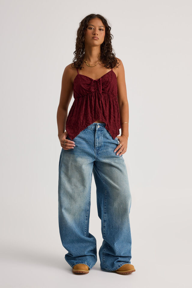 Jamie Lace Cami, CHERRY LACQUER