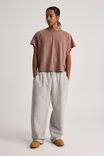 Boxy Cropped Raglan Tshirt, WASHED CACAO - alternate image 2