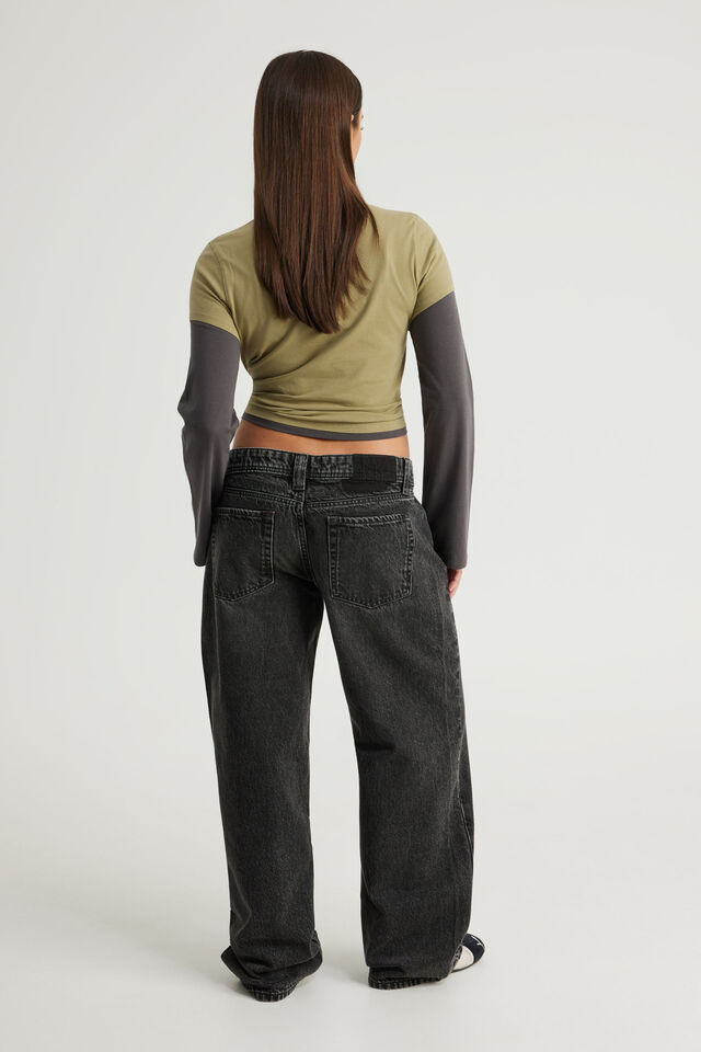 Luca Low Rise Jean, VHS STATIC BLACK