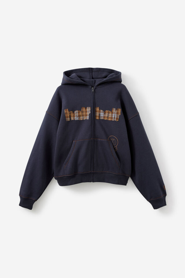 South Park X Half Half Zip Thru Hoodie, LCN SOU SEAL/KENNY