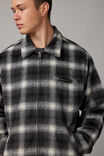 Half Half Check Coach Jacket, BLACK WHITE CHECK - alternate image 5
