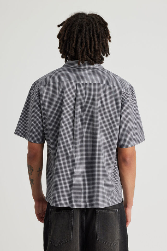 Half Half Short Sleeve Shirt, HH SLATE CHECK