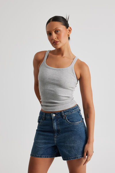 Longline Tank, GREY MARLE