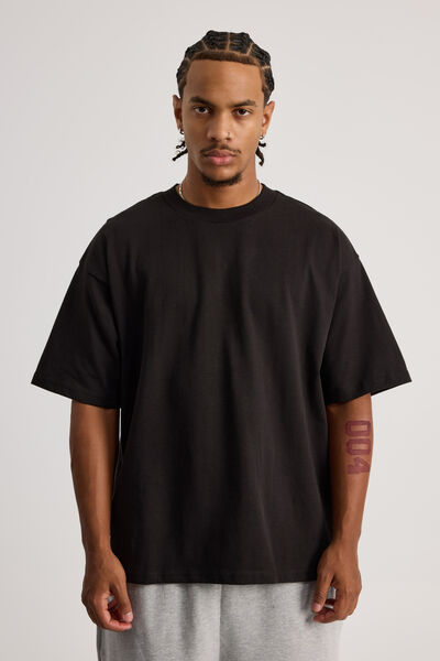 Heavy Weight Box Fit Tshirt, BLACK