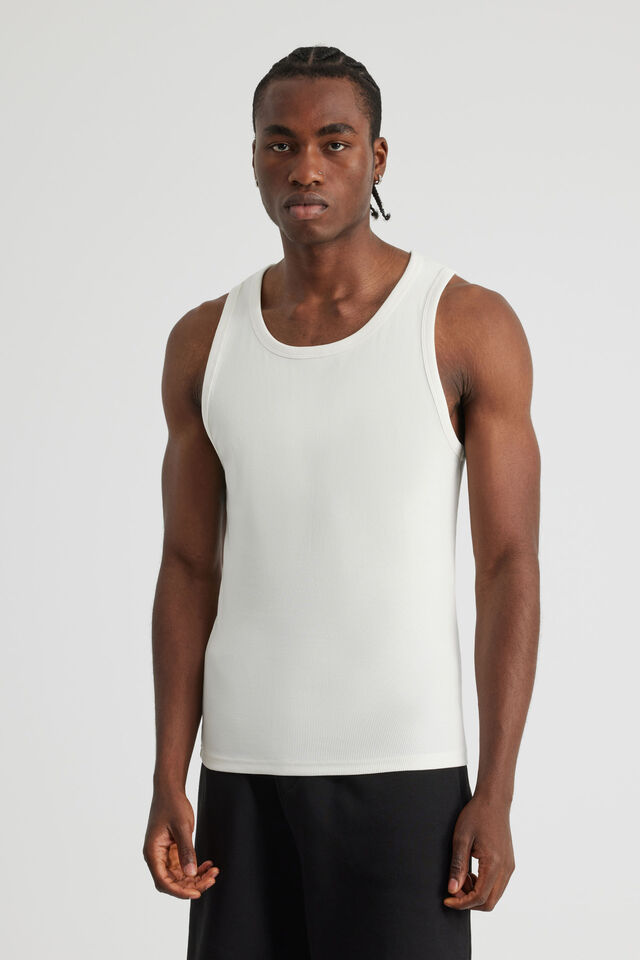 Authentics Rib Tank Top, CLOUD