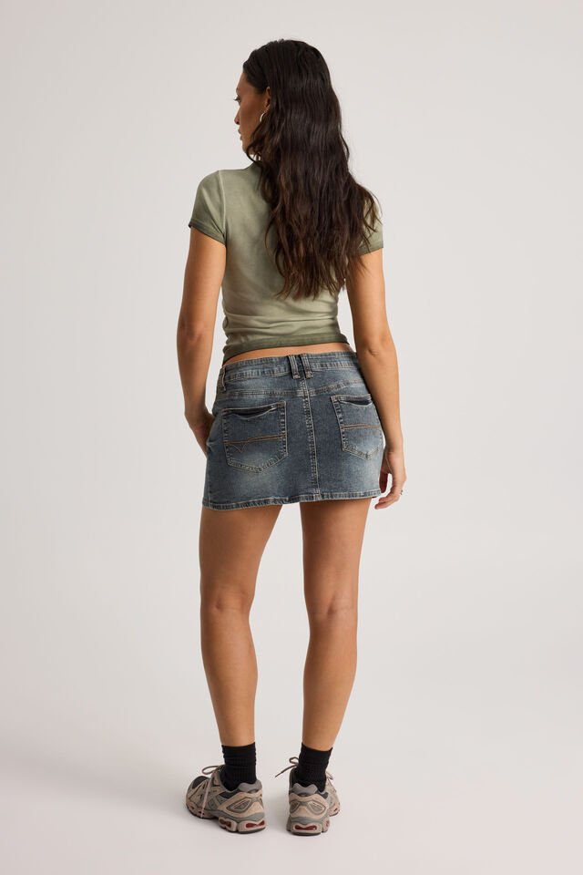 Stretch Denim Skirt, MIDNIGHT INDIGO