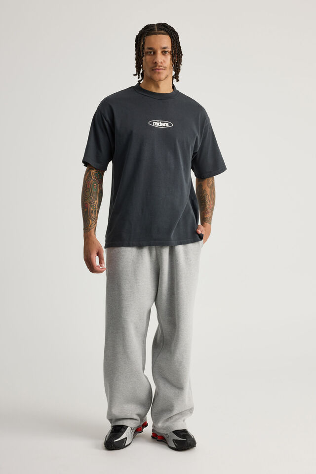 Heavyweight Box Fit Nfl Tshirt, LCN NFL RAIDERS WASHED SLATE/OAKLAND BARCODE