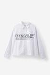 Open Gallery Boxy Cropped Long Sleeve Shirt, OG OXFORD BLUE/EVERYDAY ART - alternate image 1