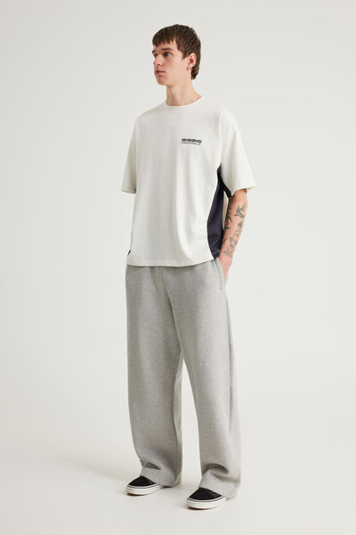 Half Half Box Fit Panelled Tee, HH CLOUD/NAVY BLAZER TREKKER