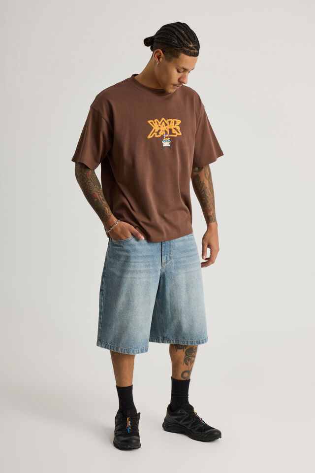 Cartoon Network X Half Half Box Fit Tshirt, LCN WB BRACKEN/DEXTER HALF HALF