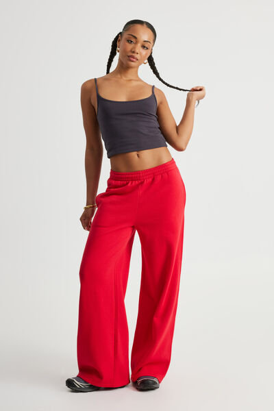 Classic Wide Leg Trackpant, POSTBOX RED