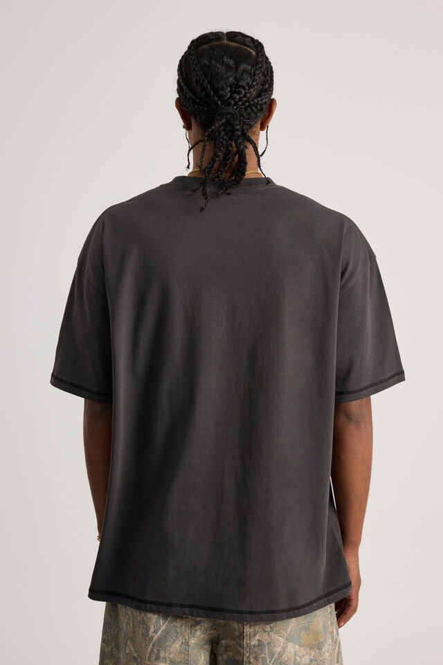 Half Half Oversized T Shirt, HH SLATE/HALF HALF SEAM