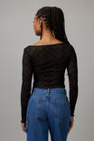 Layla Long Sleeve Lace Top, BLACK - alternate image 3