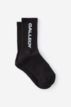 Unisex Rib Sock - Extra, OPEN GALLERY BLACK W LOGO - alternate image 1