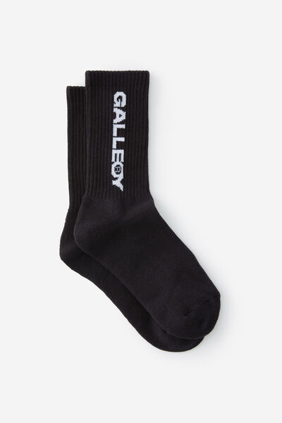 Unisex Rib Sock - Extra, OPEN GALLERY BLACK W LOGO