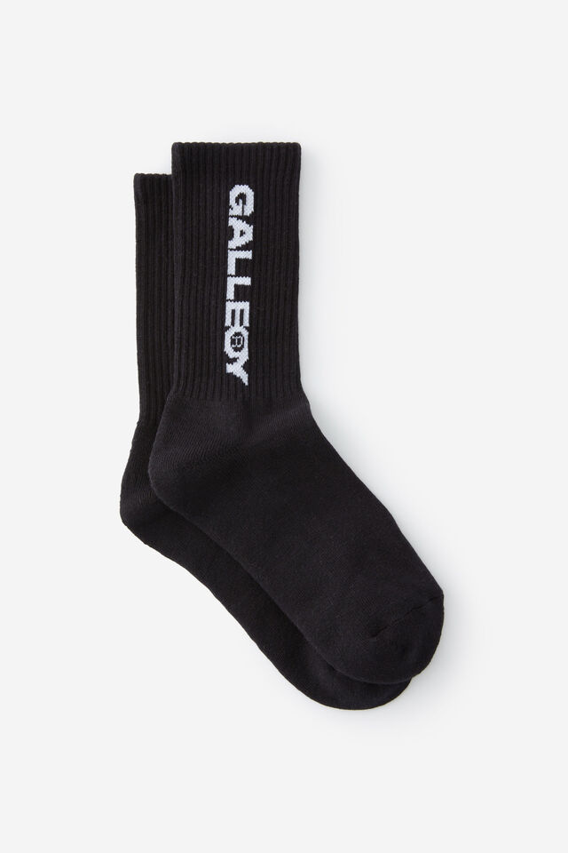 Unisex Rib Sock - Extra, OPEN GALLERY BLACK W LOGO