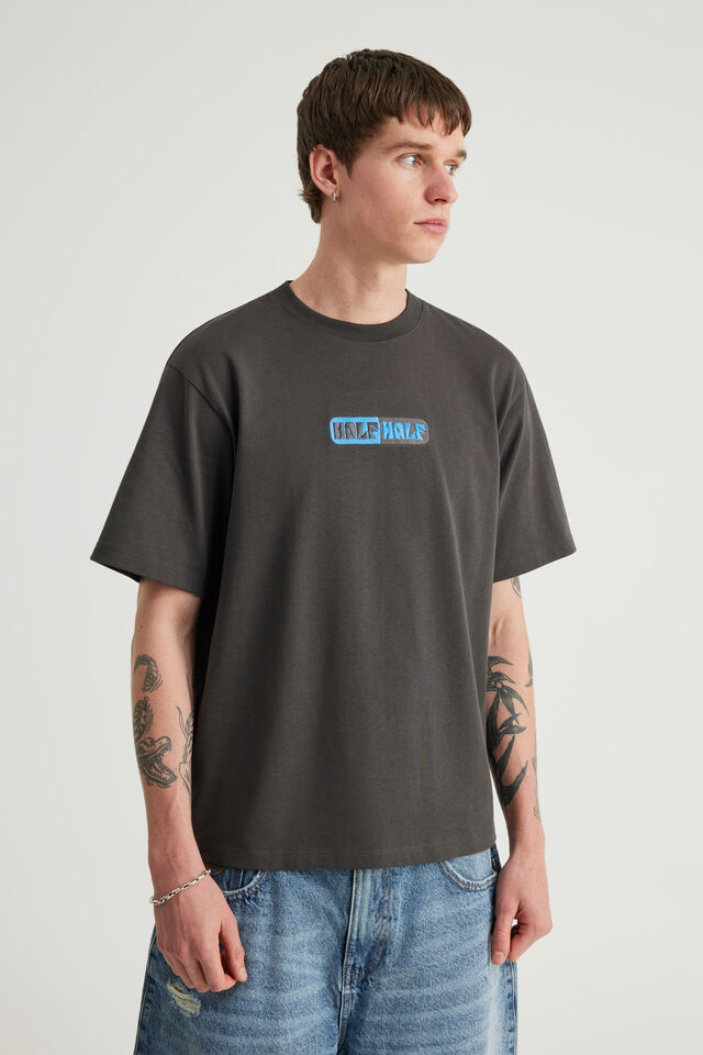 Half Half Heavyweight Core Fit Tshirt, HH SLATE/HARDWARE PILL
